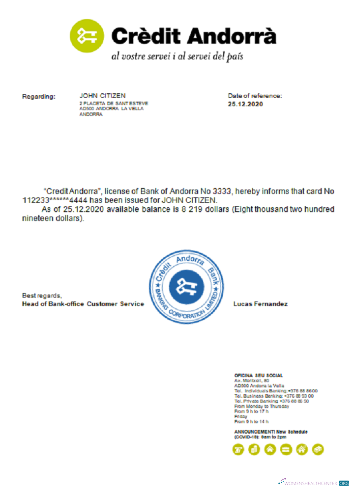 Download Andorra Credit Andorra bank reference Photoshop template